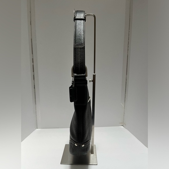 Coach Purse Pebble Leather Adjustable Strap Shoulder H0894-F12319 Black Buckle - Picture 3 of 15